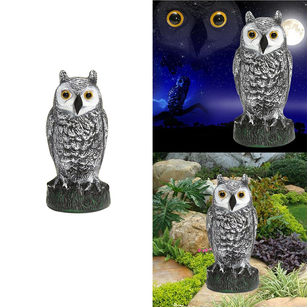 Owl Decoy Deterrent Realistic Bird Cat Crow Scarer Statue Straight Head Scarecrow Outdoor Garden