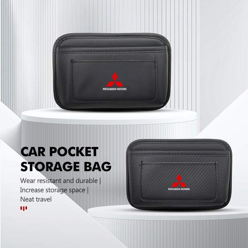 cxdjmy1 Car Logo Mini Door Armrest Handle Storage Bag Bracket Accessories For Mitsubishi Lancer ASX Pajero Mirage Attrage Xpander