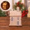 Glowing Christmas Tree House Pendant Wooden Christmas Village House Figurine  Kids
