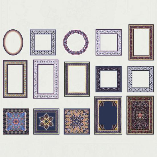 1 Pack Pocket Material Stickers Writable Paper Self-adhesive Floral Motifs Frame Scrapbooking Photocard Dairy Decal Gift Student Supply