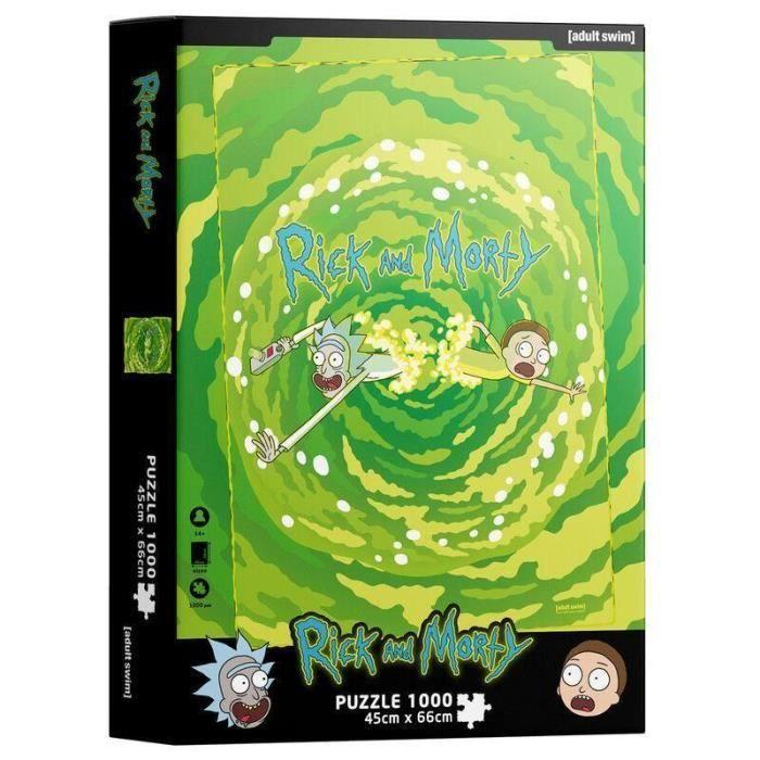 Puzzle rick and morty portal 1000 pcs - rick and morty - dessins animés et bd - noir - adulte