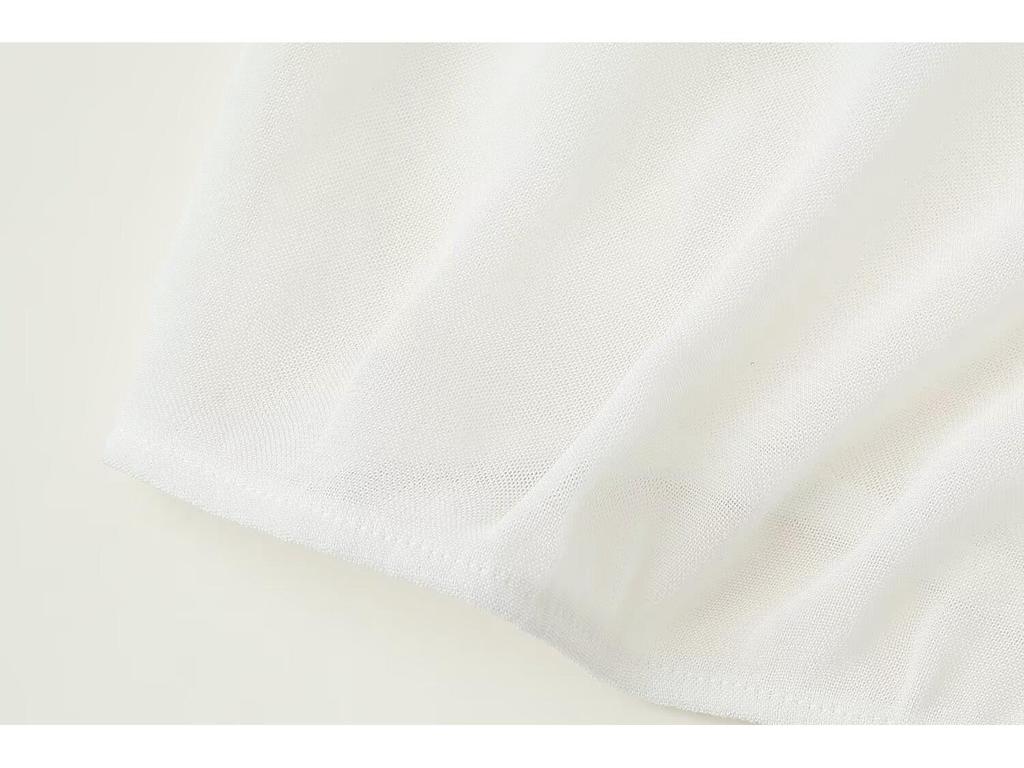 Элегантная женская рубашка ZA с V-образным вырезом, многослойными длинными рукавами и текстурой, 2025