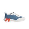 (w) Bouncing Sneakers Chevron Denim Suede Goatskin & Bleu Clair Blanc