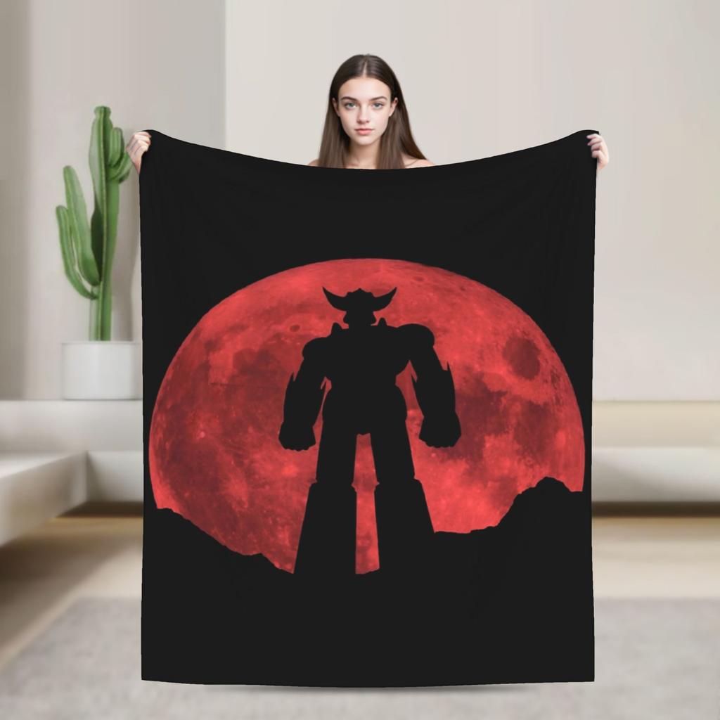 Mazinger Z Manga Knitted Blankets Coral Fleece Plush UFO Robot Grendizer Warm Throw Blanket for Bedding Couch Bedspread