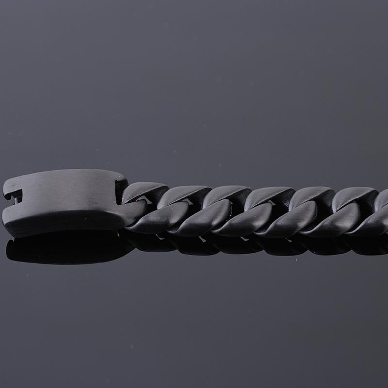 Браслет из матовой черной нержавеющей стали для мужчин, винтажный, мужской, матовая 12-миллиметровая панцирная цепь, мужские ювелирные аксессуары