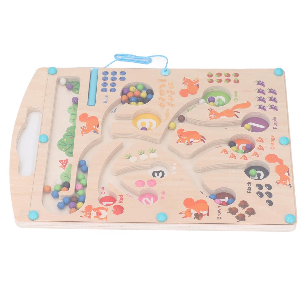 Магнитная цветная и числовая доска-лабиринт, решение задач, распознавание цветов, головоломка с бусинами, сортировочная игрушка для