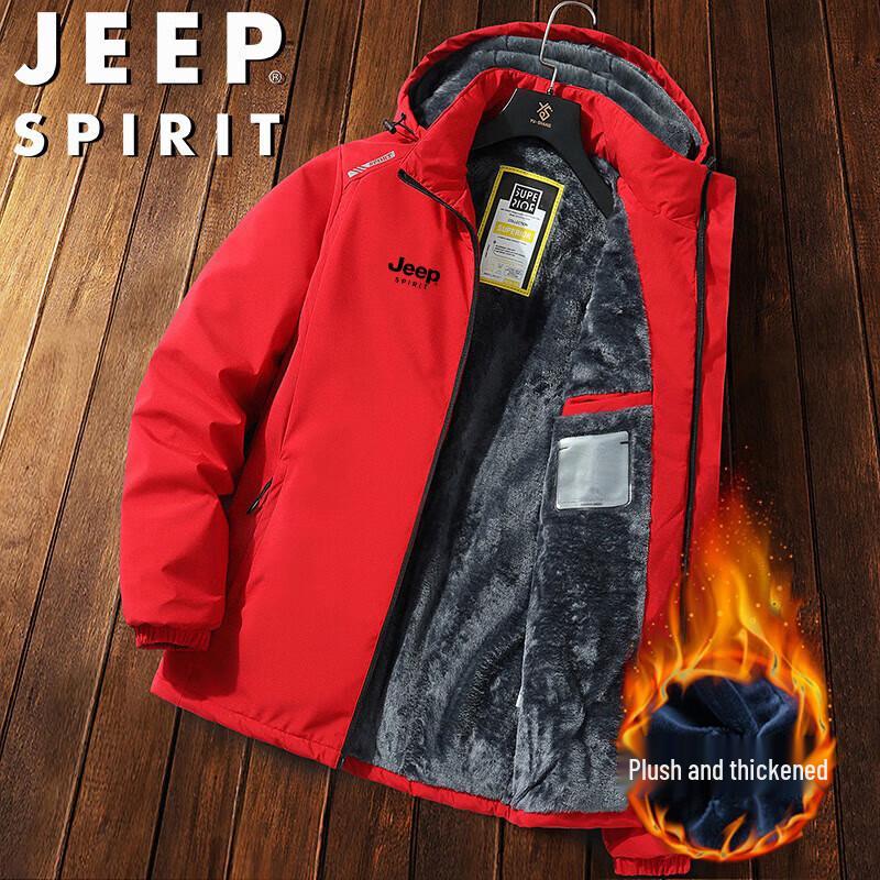 JEEP SPIRIT Men's Hooded Fleece Lined Winter Jacket