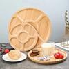 20/25/30см Круглая тарелка для закусок Бамбуковое блюдо для фруктов Сырная доска Разделенные сервировочные подносы Десерт