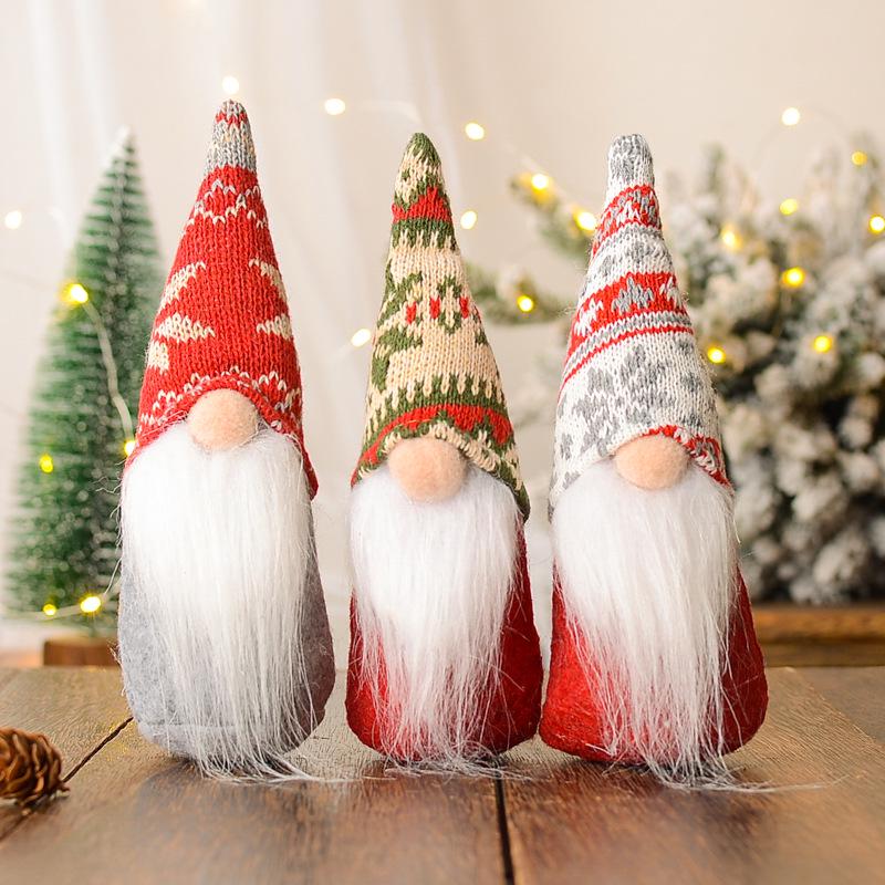 Creative Snowflake Knit Hat Christmas Gnome Ornament