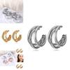 Fashionable Multi-layer Circle Geometric Earrings Trendy Alloy Asymmetrical Jewelry
