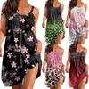 Women's Casual Loose Easter Print Suspender Beach Sundress Loose Sleeveless Dress