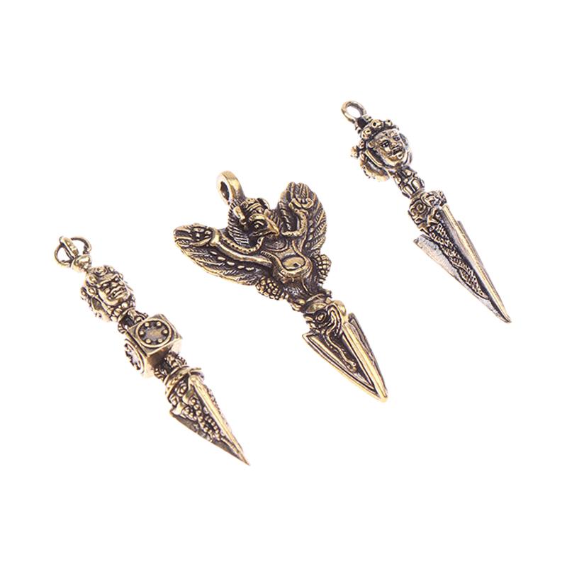 Buddhist Brass Ax Cross Vajra Pestle Diy Keychain Pendant Bracelet Necklace Decorative Handcraft Jewelry