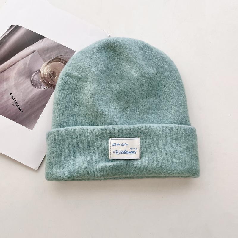 Корейская новая универсальная вязаная шапка из шерстяной смеси для женщин, осенне-зимняя, двухслойная, утолщенная, теплая, с защитой ушей, шерстяная шапка