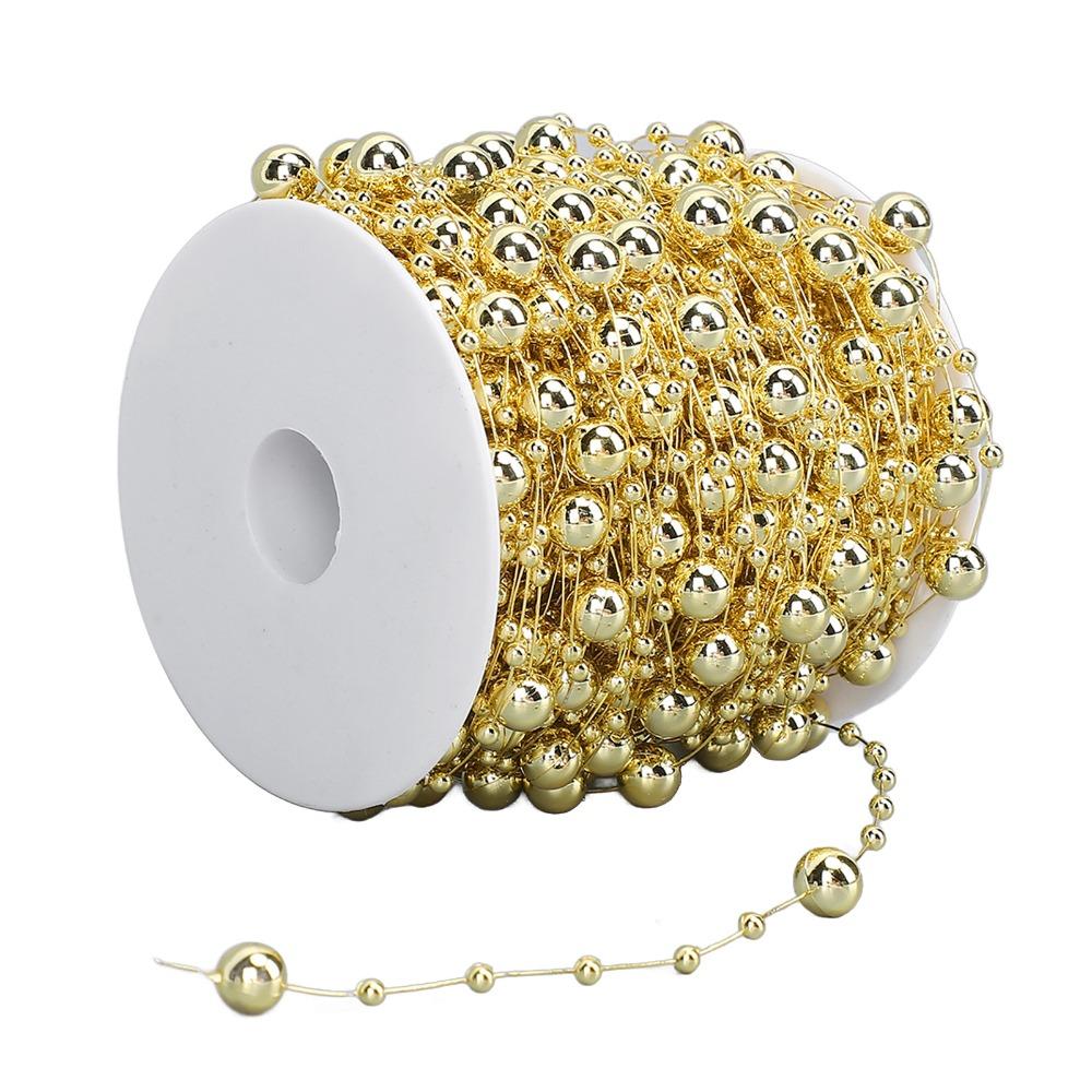 Gold Pearl Beads Chain 8+3mm Pearl Bead Garland Pearl Strand Trim DIY Craft