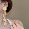 Exaggerated Petals Tassel Earring Glass Crystal Women's Jewelry Cute Flower Dangle Earrings  Gift