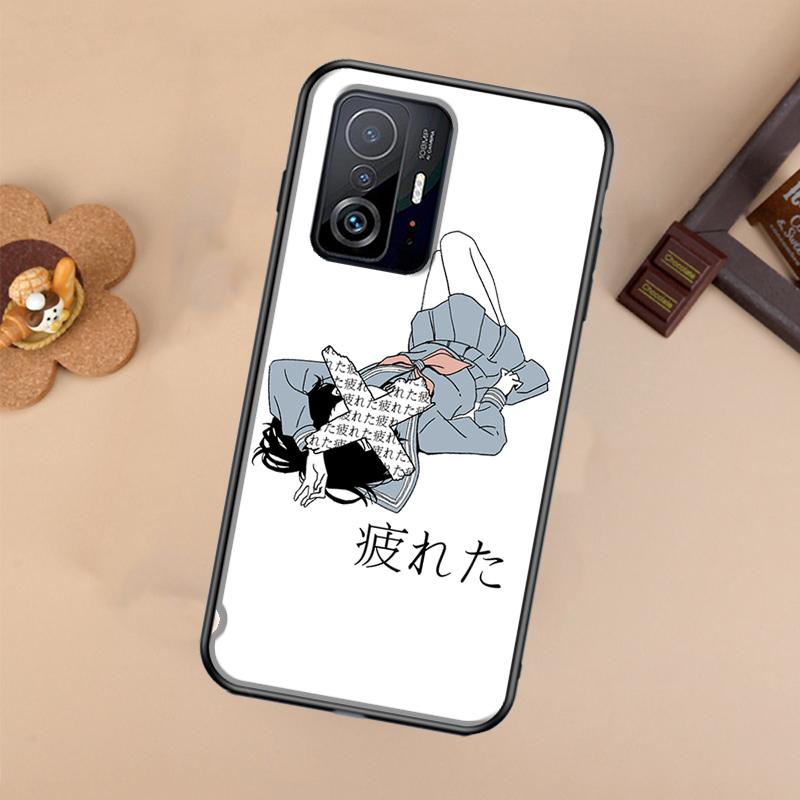 Грустный чехол в стиле японского аниме для Xiaomi POCO X7 X6 X5 X3 Pro F3 F5 F6 M6 Pro 13 14 Ultra 11T 12T 13T 14T Pro