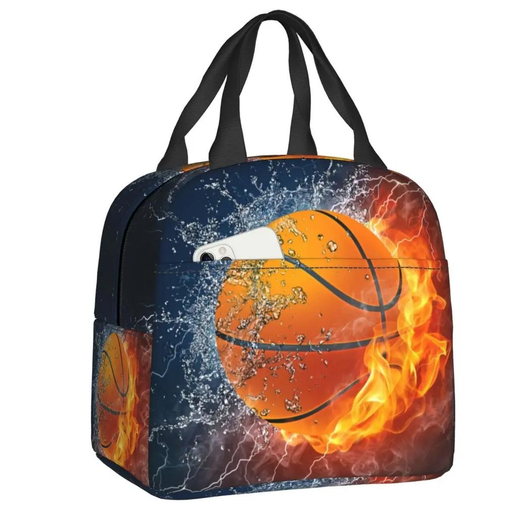 Basketball Thermal Insulation Bag Cartoon Game Sports To Print Children Boys And Girls Lightweight Portable Meal Bag