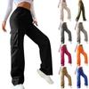 Womens Trendy Casual Streetwear Baggy Cargo Pants With Pockets Wide Leg Trousers Loose Overalls Long Pants