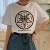 Satan Harajuku T-Shirt Women Ullzang Satanist Cartoon Funny T-Shirt Lucifer 90s Graphic Tshirt