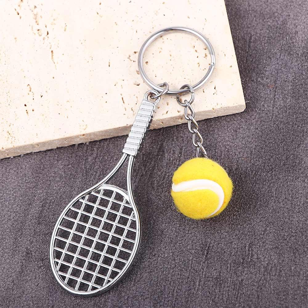 Key Rings Car Key Chain Metal Mini Keychain Sports Key Chain Tennis Racket Keychain Tennis Ball