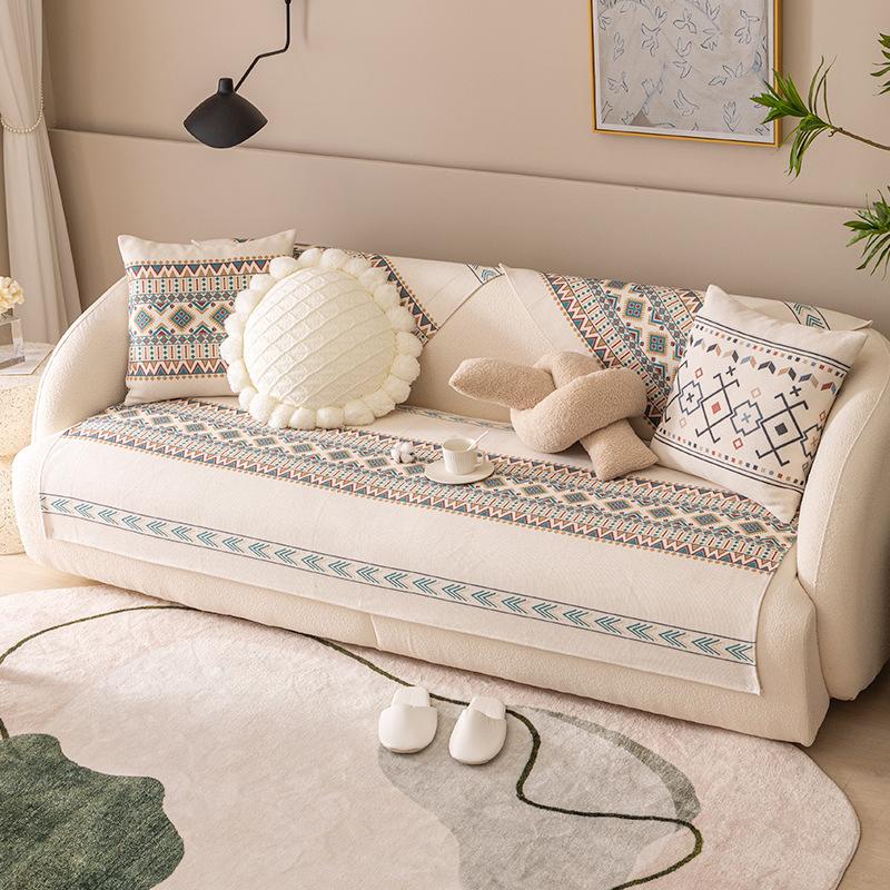 Чехол на диван, универсальная двусторонняя подушка для дивана, четырехсезонная нескользящая подушка, чехол из хлопка и льна, простое скандинавское полотенце для дивана