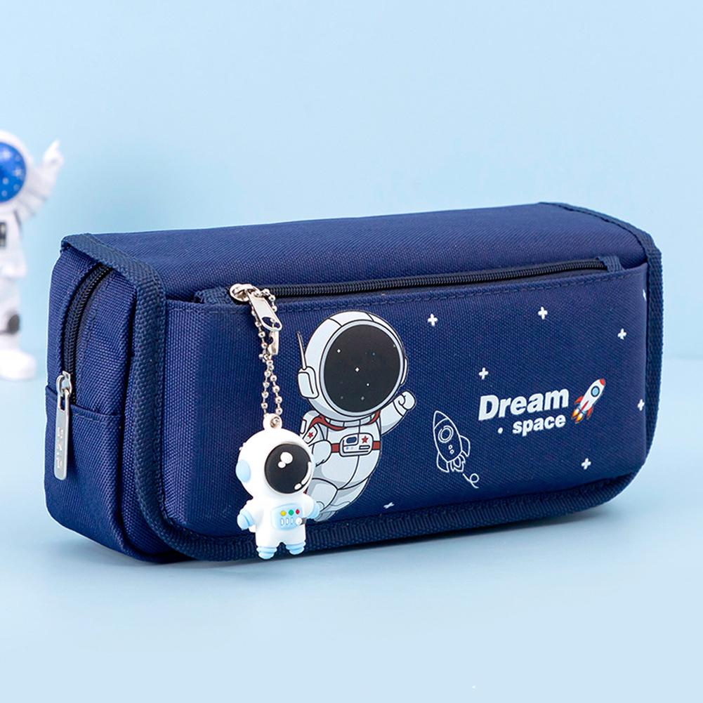 Space Astronaut Pencil Case Large Capacity Kids Stationery Bag School Studen Cartoon Canvas Pencil Bag Korean Stationery