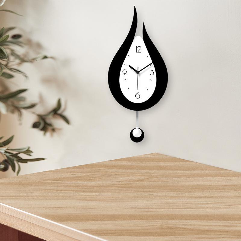 Бесшумные европейские акриловые настенные часы с маятником для декора гостиной или спальни