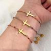 Sleek European & American Stainless Steel Cross Drop Oil Bracelet - Women's Fashion Jewelry Hot Seller