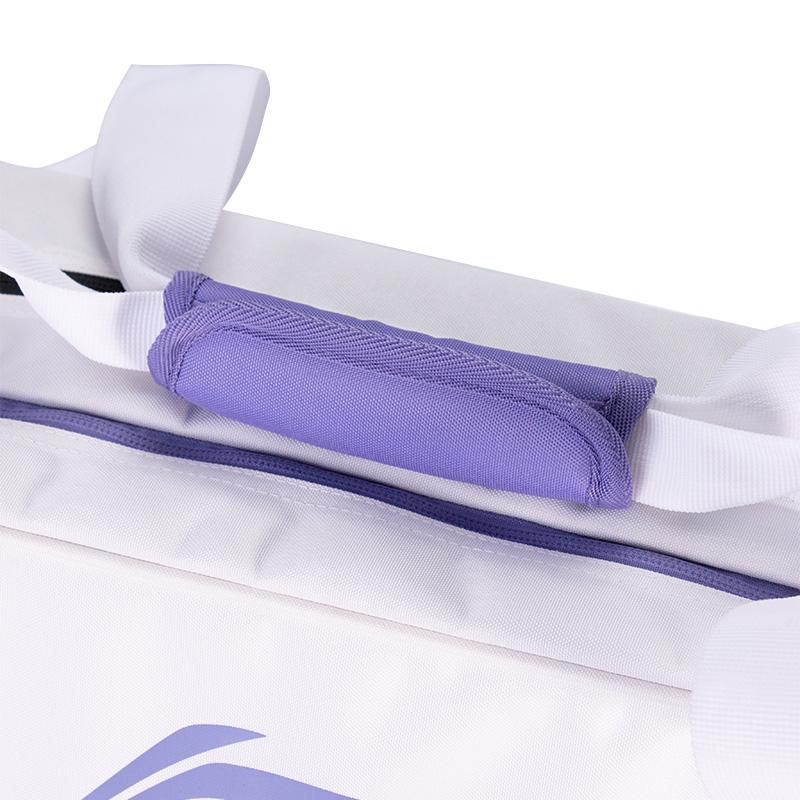 Li Ning Sports Training Simple Versatile Large Capacity Storage Portable Polyester Tote Bag Unisex Tote Bag White Purple ABLV073
