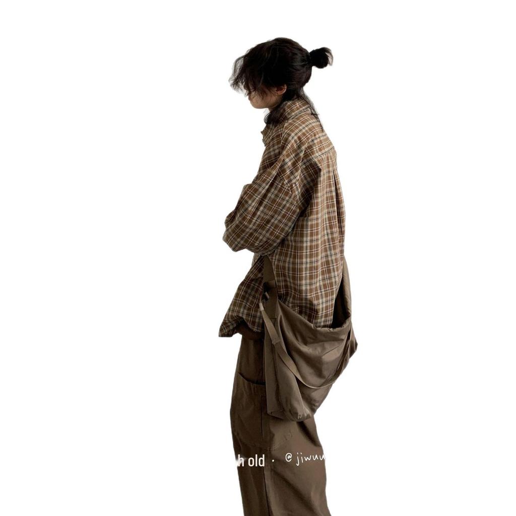 Унисекс Весенняя Рубашка в Клетку в Стиле Ретро с Длинным Рукавом - Свободная, Повседневная, в Стиле Преппи для Мужчин и Женщин