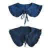 Fake Collar Solid Color Ruffle Trim Lace-up FALSE Collar Dress Shirt Collar Insert Removable