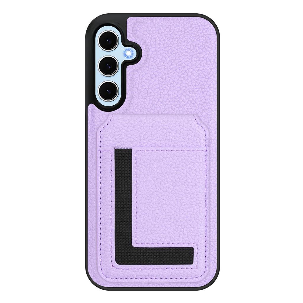 For Samsung Galaxy S24 Magnetic Case TPU + PU Leather Phone Back Cover with Detachable Card Holder