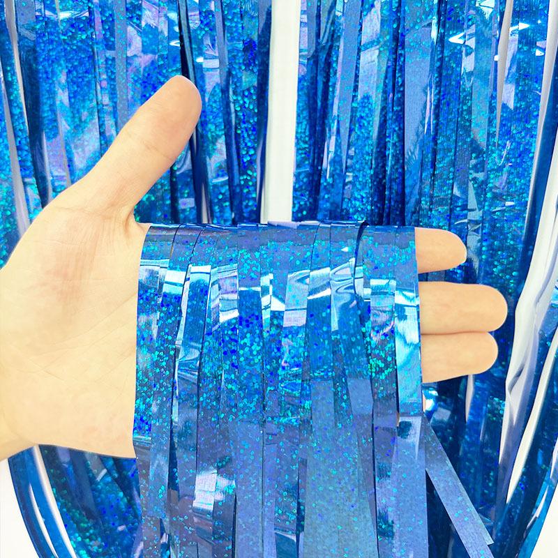 1x2m Laser Rain Tinsel Garland Door Curtain for Weddings, Christmas, Birthdays, and Party Backdrops