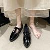 Весна Осень Новые женские мокасины Повседневные туфли с острым носком и неглубоким носком на низком каблуке Черные туфли Мэри Джейн с пряжкой на ремне для женщин