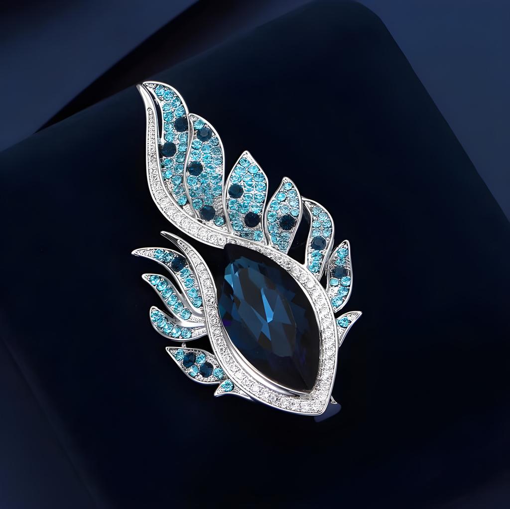 Angel Phoenix Feather Eye Brooch High-End Female Personality Delicate Crystal Brooch Niche Design Pin With Accessories
