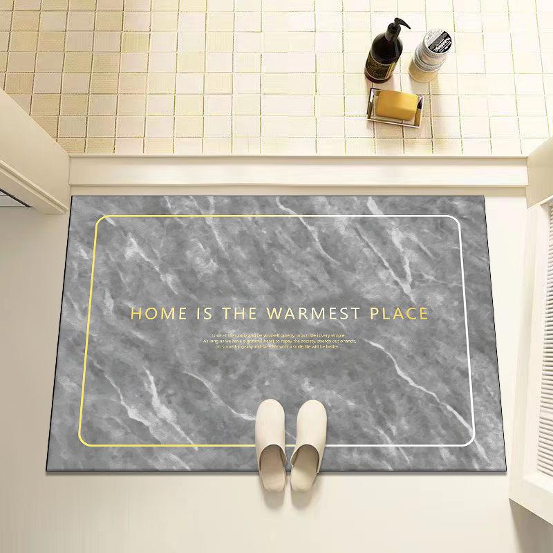 Marble Diatom Mud Mat Toilet Quick Drying Absorbent Foot Mat Bathroom Dirty Easy To Take Care of Non-slip Mat