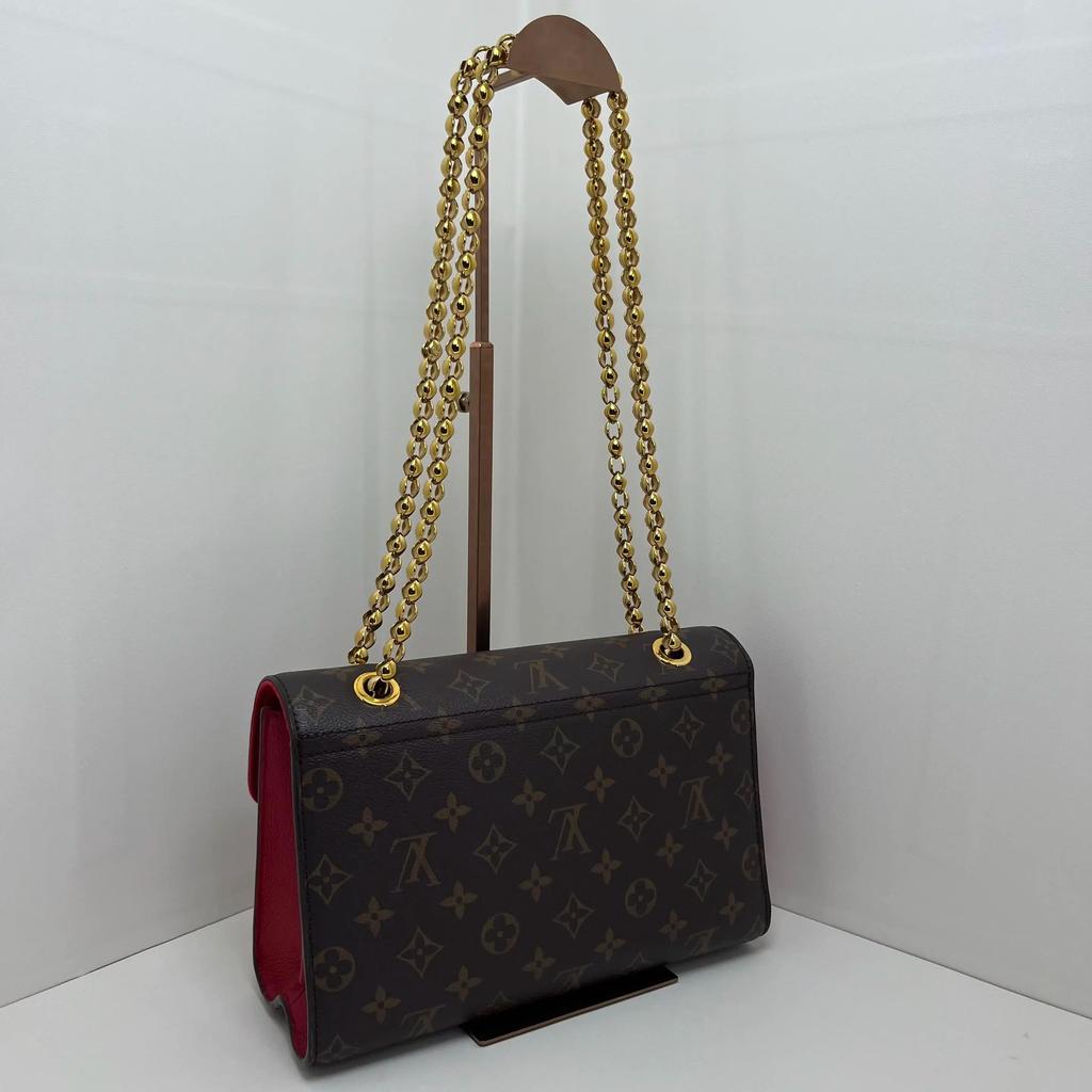 [Pre-Owned] Victoire Exquisite Fashion Classic Monogram Print Sliding Chain Shoulder Bag Canvas And Leather Crossbody Bag - Excellent #1DOKVK7