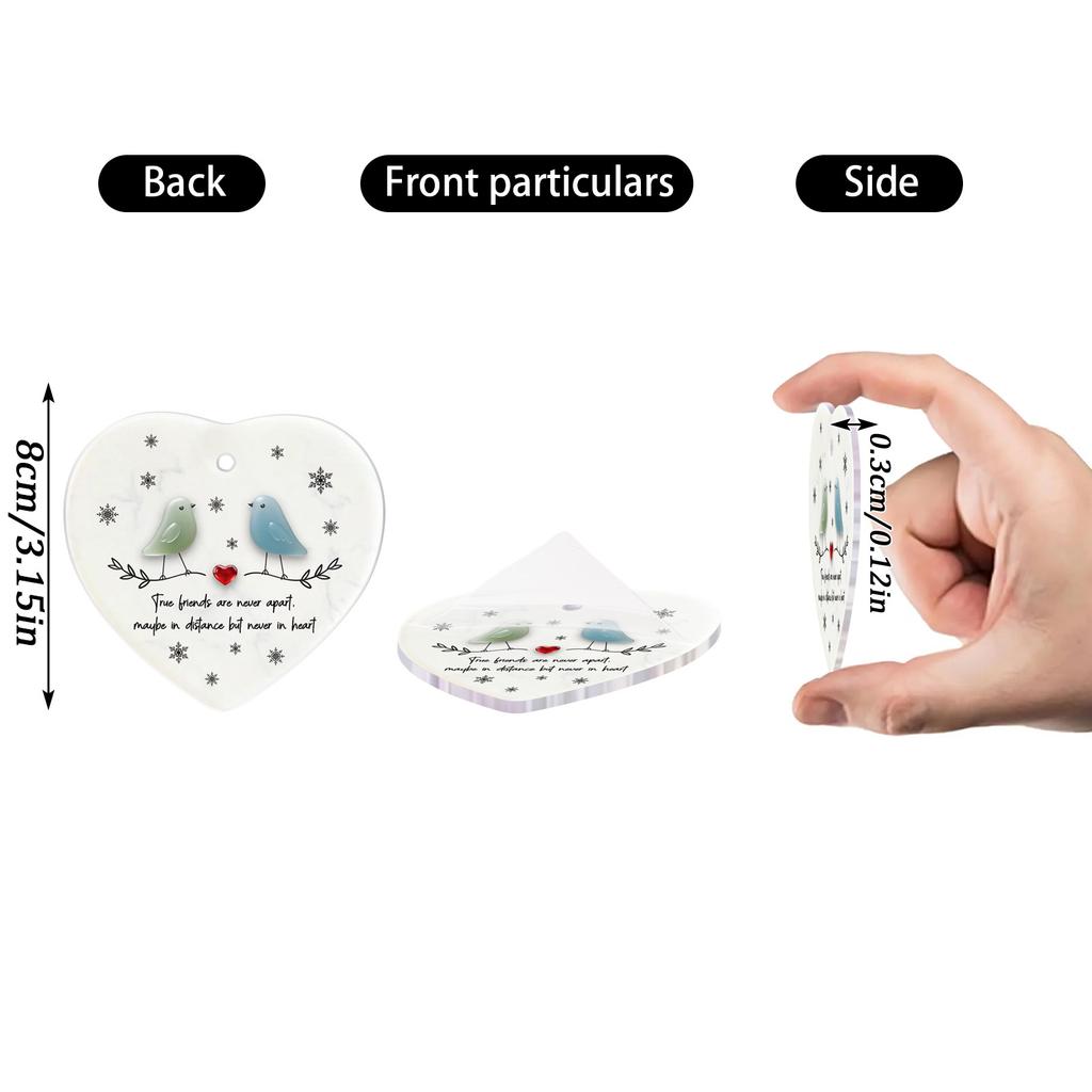 2D Акриловый Декор в форме Сердца из Морского Стекла, Сувенир в виде Сердца Дружбы, Украшение в виде Сердца Дружбы для Подвешивания на Дерево,