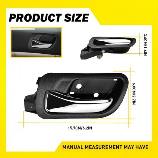 2pcs Door ide Handle Interior Front & Rear Left For Honda 2003-2007 Accord