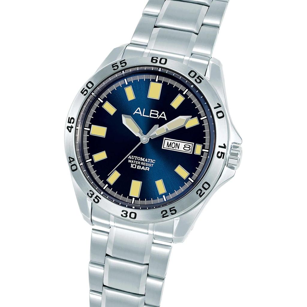 АЛЬБА (От Seiko) Автоматические мужские часы с синим циферблатом AL4749X1