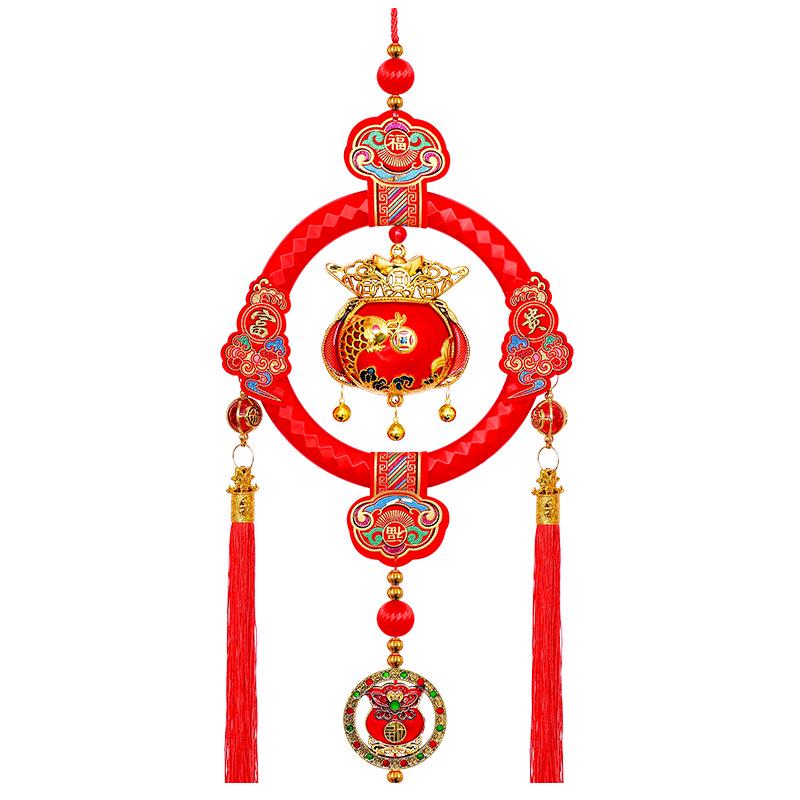 Подвеска-колокольчик в виде рыбки кои: Новогоднее благословение, талисман в виде денежного мешка, праздничный декор для дома