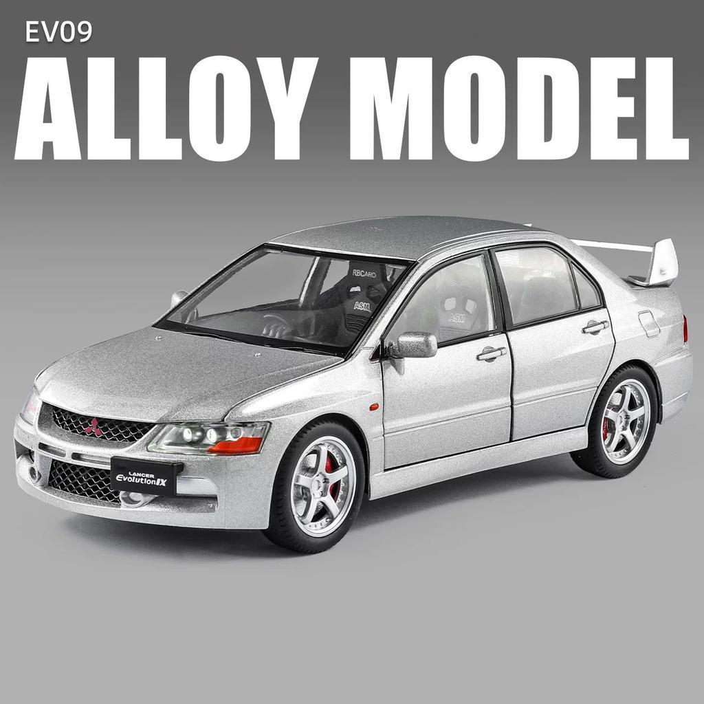 1:24 Mitsubishis Lancer Evolution 9 Alloy Sports Car Model Metal Modified Track Racing Vehicles Car Model Sound Light Kids Gifts