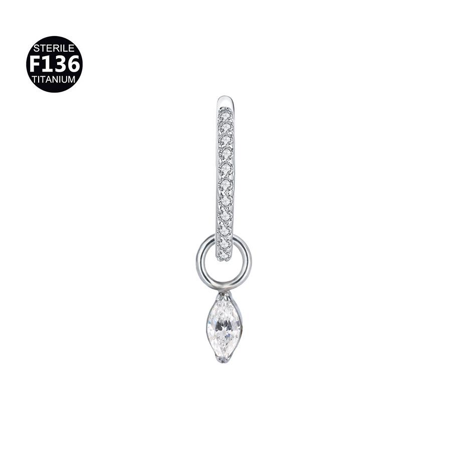 2024 F136 титановый сплав овальная подвеска для носа и ушей украшения для пирсинга, 1.2*8/10 мм