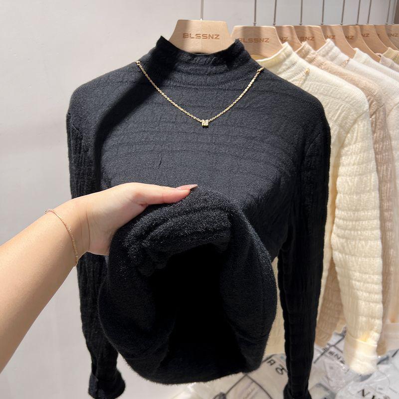 Женский свитер из искусственного меха норки Design Sense Integrated в сочетании с осенне-зимним полувысоким воротом и вязаным бархатным свитером для женщин