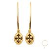 [Q8468] - Gold Plated Creoles 'Cléopatra' Gold - 25 Mm - Cross 11x8 Mm