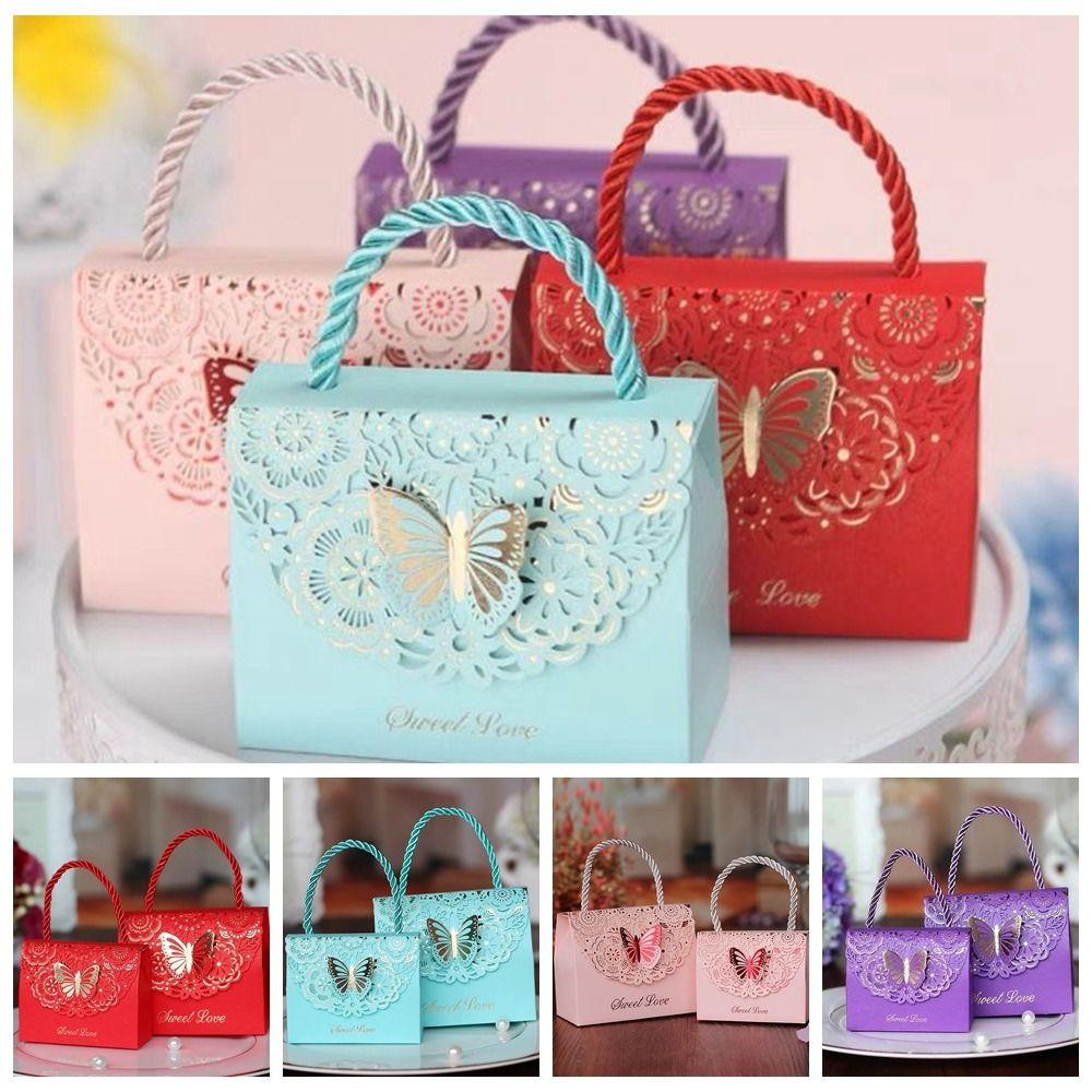 with Handle Cutout Butterfly Candy Box Multicolor Wedding Gift Packaging Box Birthday Party Gift