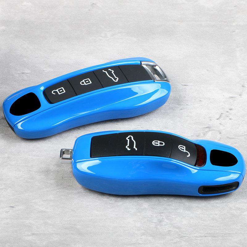 Porsche Key Shell Modification - Compatible with Cayenne, Macan, 718, Taycan, 911, Panamera In Shark Blue