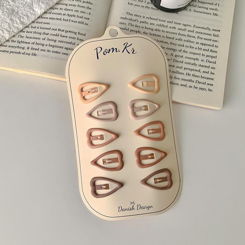 10 шт. новые корейские заколки для волос для девочек, цвет чая с молоком, заколки принцессы с челкой, боковой зажим, аксессуары для волос для маленьких девочек