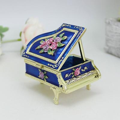 Эмаль Металлические Поделки Роза Пианино Шкатулка для Драгоценностей Подарок на День Святого Валентина Свадебный Подарок