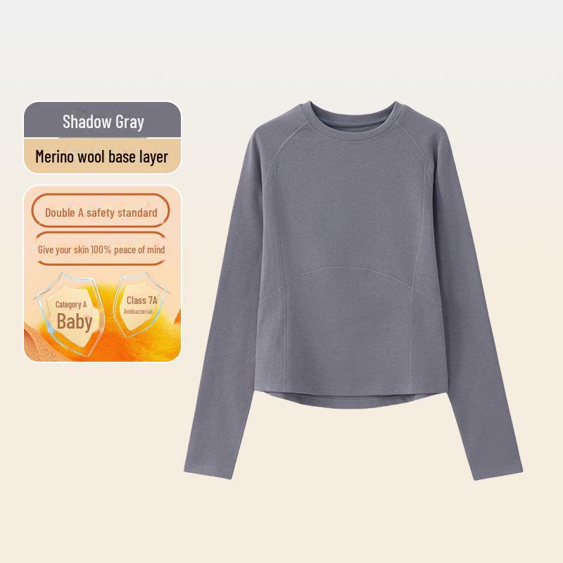 Women's Merino Wool Velvet Bottoming Shirt - Antibacterial Autumn Top